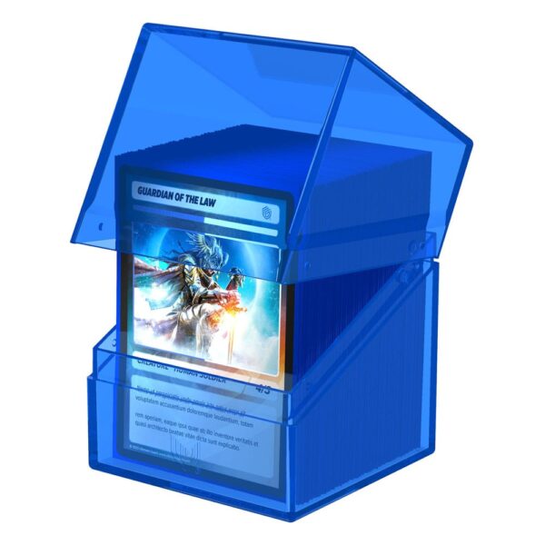 Ultimate Guard: Boulder 100+ Clear - Sapphire - geopend met kaarten