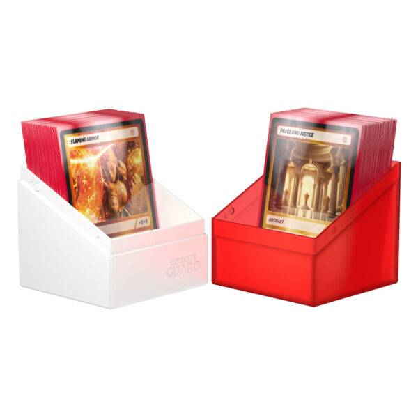 Ultimate Guard: Boulder 100+ Synergy - Red/White - geopend met kaarten