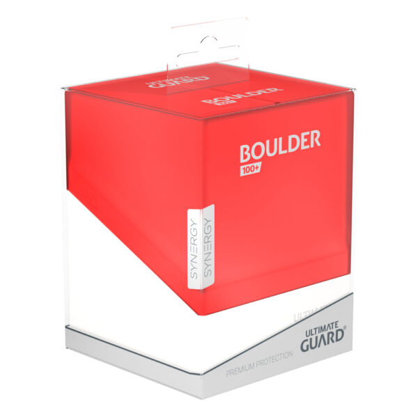 Ultimate Guard: Boulder 100+ Synergy - Red/White - in het Ultimate Guard opbergsysteem