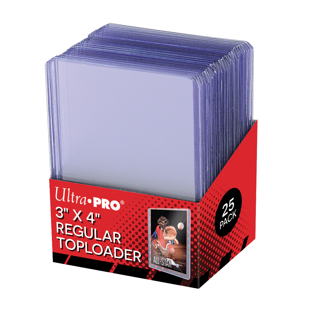 Ultra Pro: Regular Toploader 3" x 4" - 25 stuks - verpakking vooraan