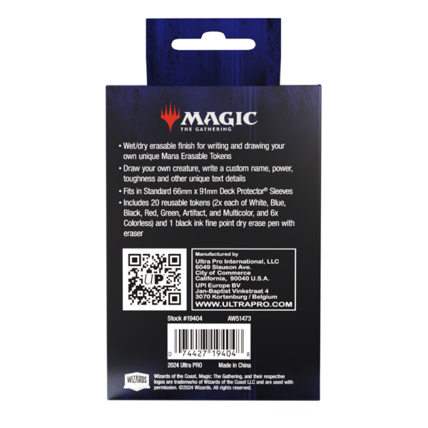 Ultra Pro: 20x Uitwisbare Tokens met Marker voor Magic: The Gathering - productfoto