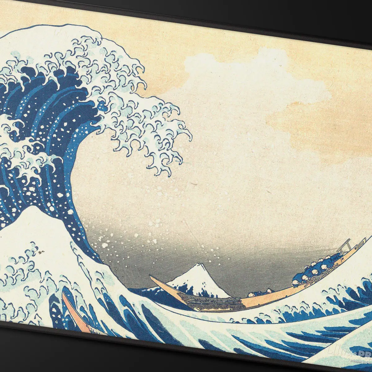 Ultra Pro: The Great Wave off Kanagawa - Black Stitched Playmat - productfoto