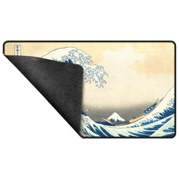 Ultra Pro: The Great Wave off Kanagawa - Black Stitched Playmat - achterzijde