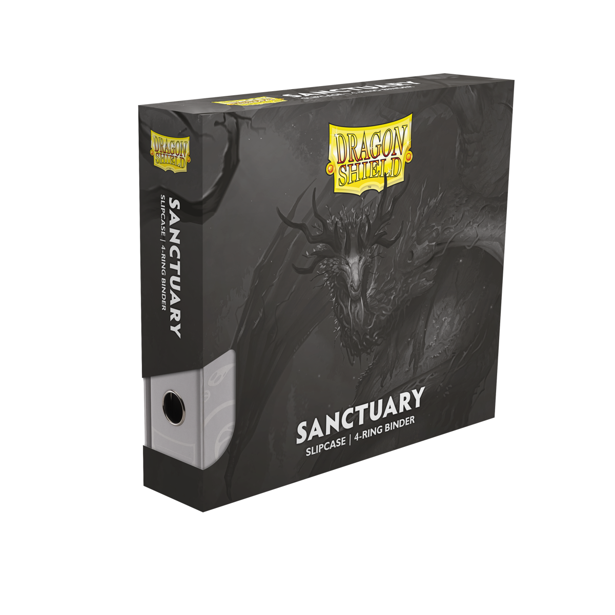 Dragon Shield: Sanctuary Slipcase Binder 4-ring - Wit (tot 1008 kaarten) - geopend met kaarten