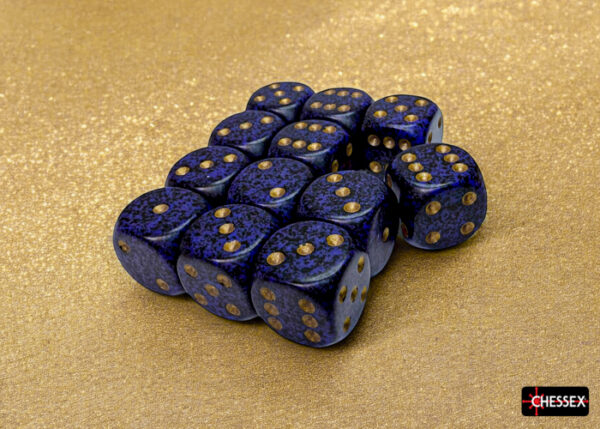 CHX25737 0007267_speckled-golden-cobalt-16mm-d6-dice-block-12-dice