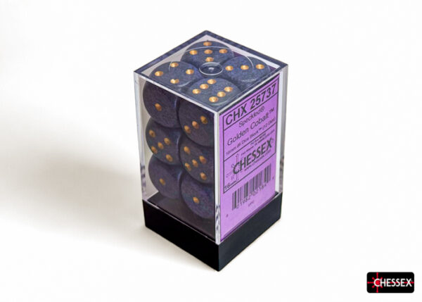 CHX25737 0007269_speckled-golden-cobalt-16mm-d6-dice-block-12-dice