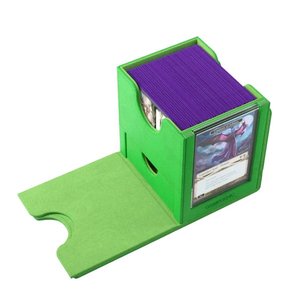 Gamegenic: Sidekick Pro 100+ XL - Groen - Deckbox met lade en displayvenster - zijaanzicht