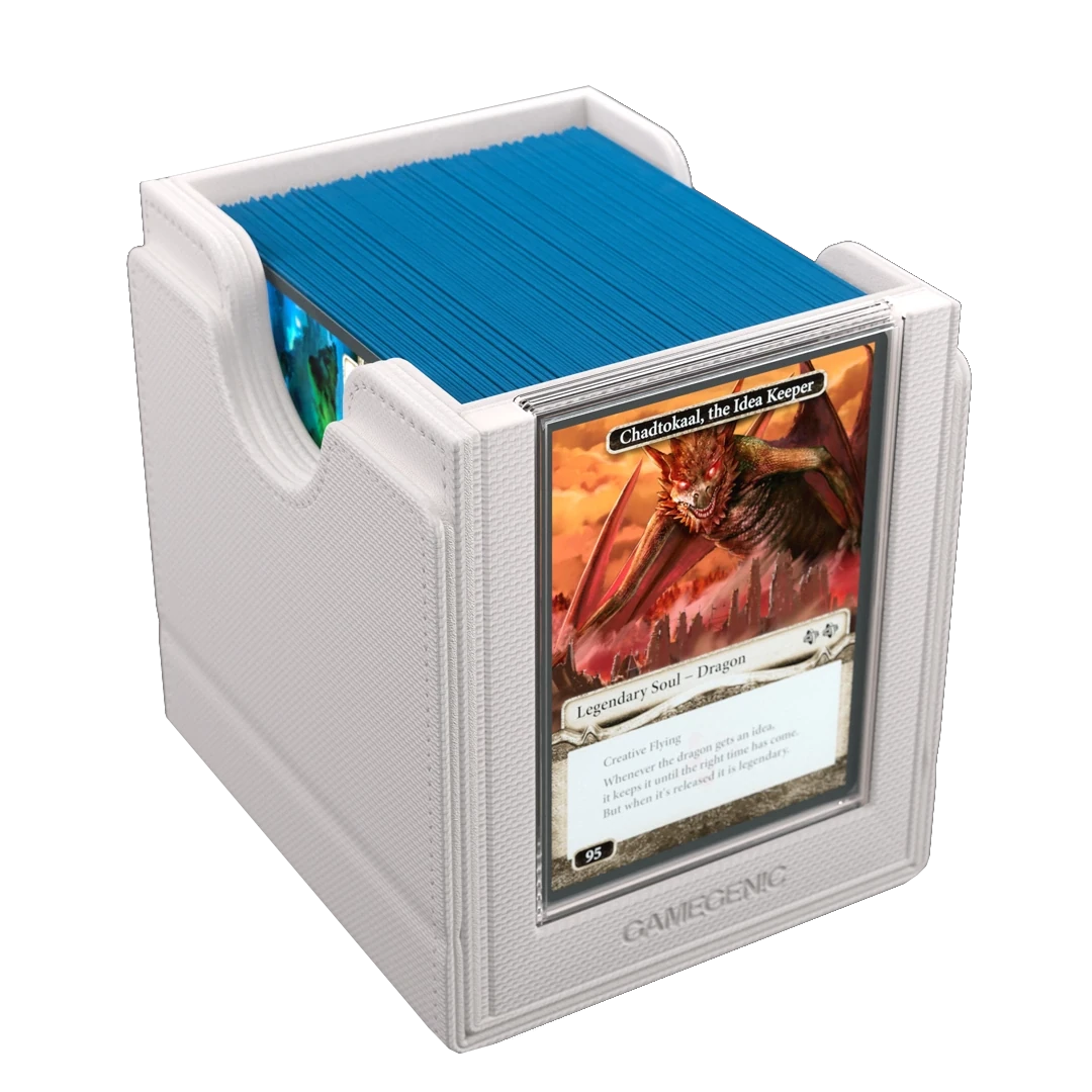 Gamegenic: Sidekick Pro 100+ XL - Wit - Deckbox met lade en displayvenster - zijaanzicht
