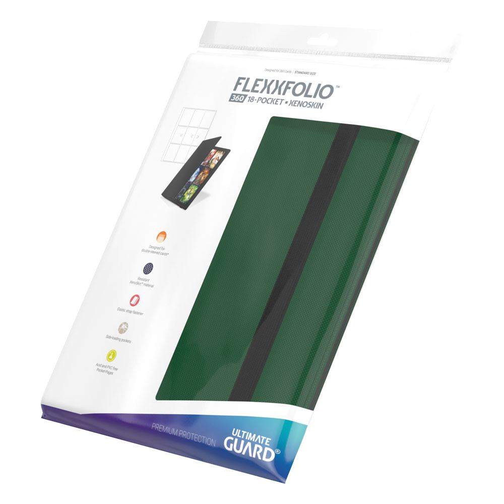 Ultimate Guard: Flexxfolio 360 18-Pocket Xenoskin - Green (voor 360 kaarten) - bovenaanzicht