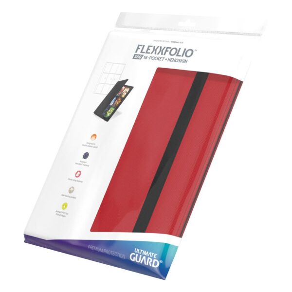Ultimate Guard: Flexxfolio 360 18-Pocket Xenoskin - Red (voor 360 kaarten) - bovenaanzicht