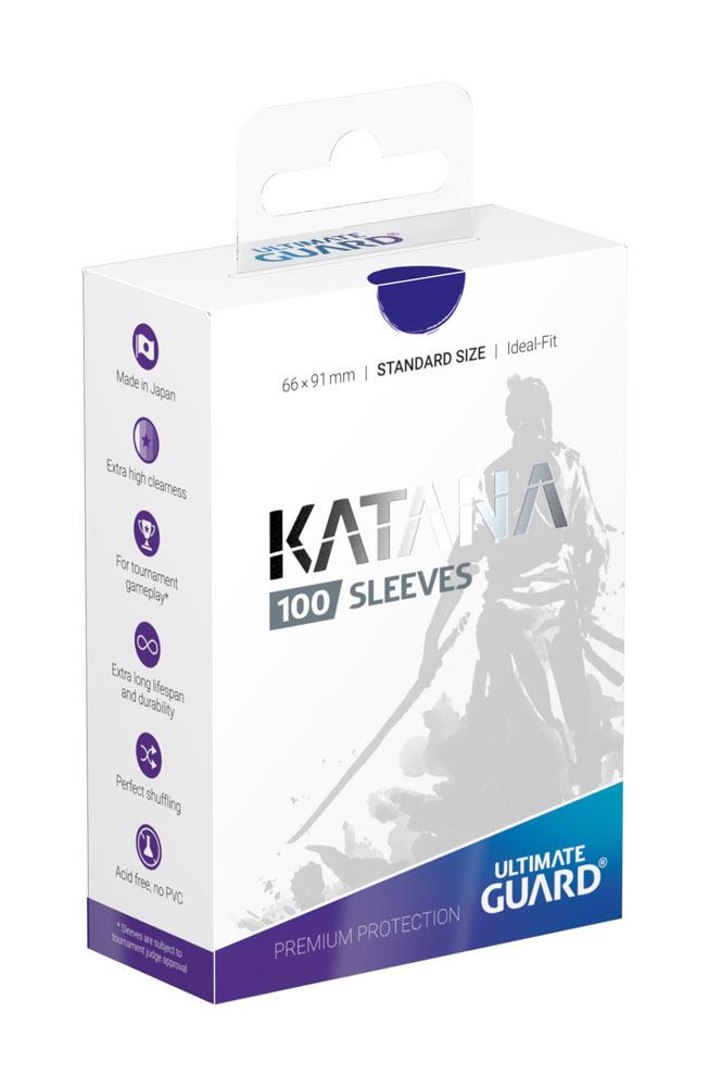 Ultimate Guard: Katana Sleeves - Blue - 100x Standard Size - verpakking vooraan