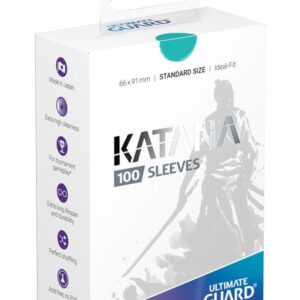 Ultimate Guard: Katana Sleeves - Turquoise - 100x Standard Size - verpakking vooraan