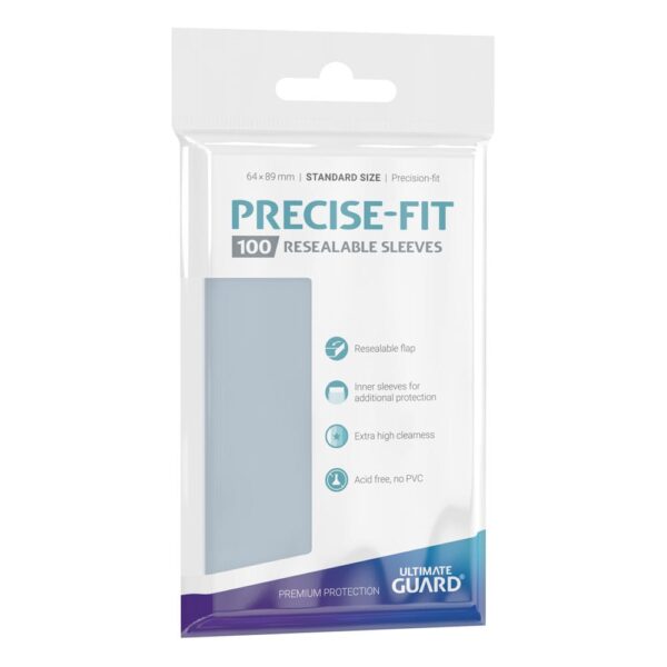 Ultimate Guard: Precise-Fit Sleeves - Resealable - 100x Standard Size - productfoto