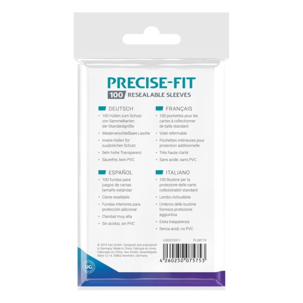 Ultimate Guard: Precise-Fit Sleeves - Resealable - 100x Standard Size - geopend