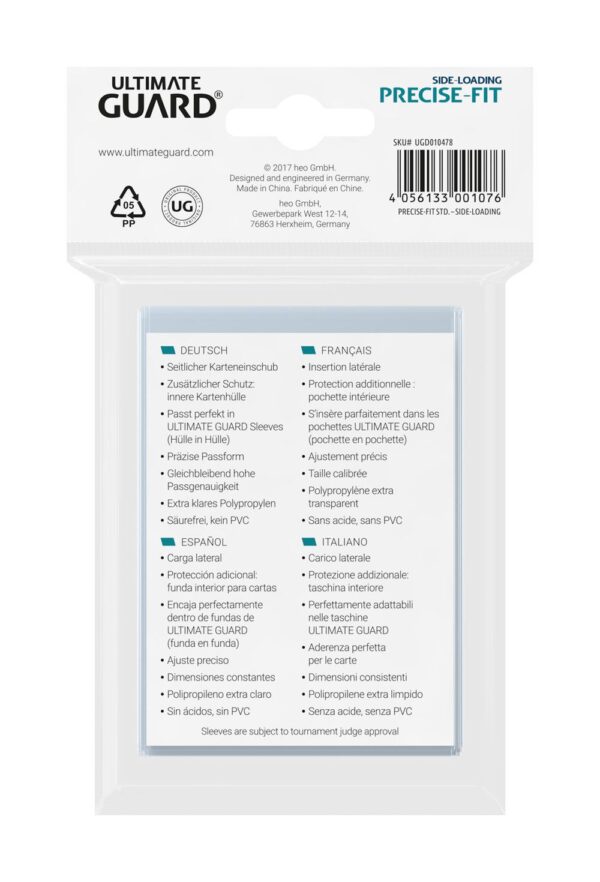 Ultimate Guard: Precise-Fit Sleeves - Side-Loading - 100x Standard Size - achterzijde