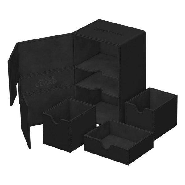 Ultimate Guard: Twin Flip'n'Tray 160+ Xenoskin - Zwart (voor 160 kaarten) - verpakking vooraan