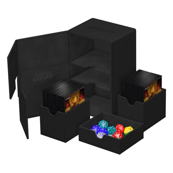 Ultimate Guard: Twin Flip'n'Tray 160+ Xenoskin - Zwart (voor 160 kaarten) - in gebruik
