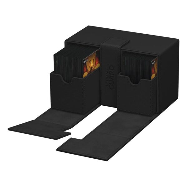 Ultimate Guard: Twin Flip'n'Tray 160+ Xenoskin - Zwart (voor 160 kaarten) - zijaanzicht