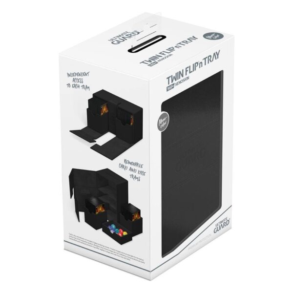 Ultimate Guard: Twin Flip'n'Tray 160+ Xenoskin - Zwart (voor 160 kaarten) - bovenaanzicht