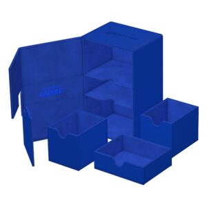 Ultimate Guard: Twin Flip'n'Tray 160+ Xenoskin - Blauw (voor 160 kaarten) - verpakking vooraan