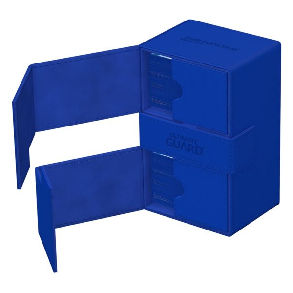 Ultimate Guard: Twin Flip'n'Tray 160+ Xenoskin - Blauw (voor 160 kaarten) - detailopname