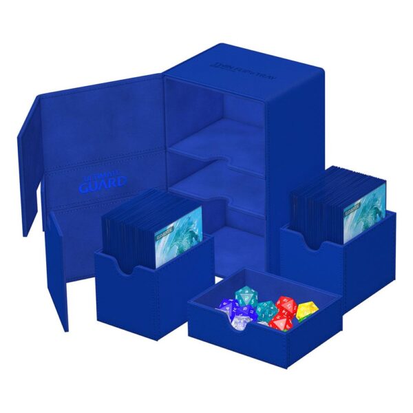 Ultimate Guard: Twin Flip'n'Tray 160+ Xenoskin - Blauw (voor 160 kaarten) - in gebruik