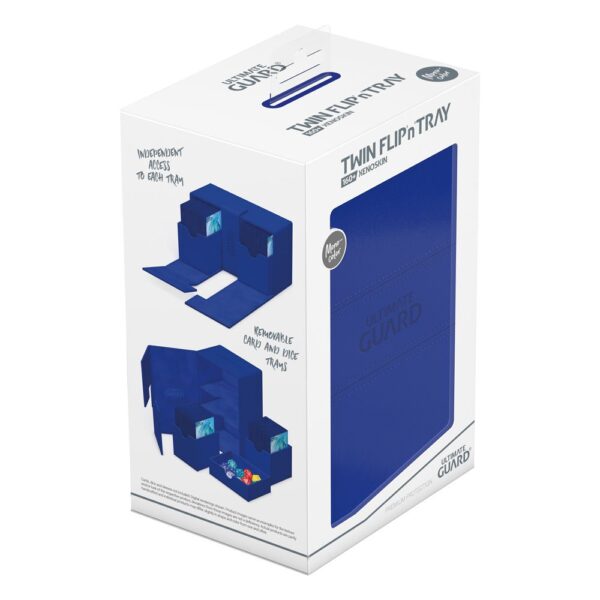 Ultimate Guard: Twin Flip'n'Tray 160+ Xenoskin - Blauw (voor 160 kaarten) - bovenaanzicht