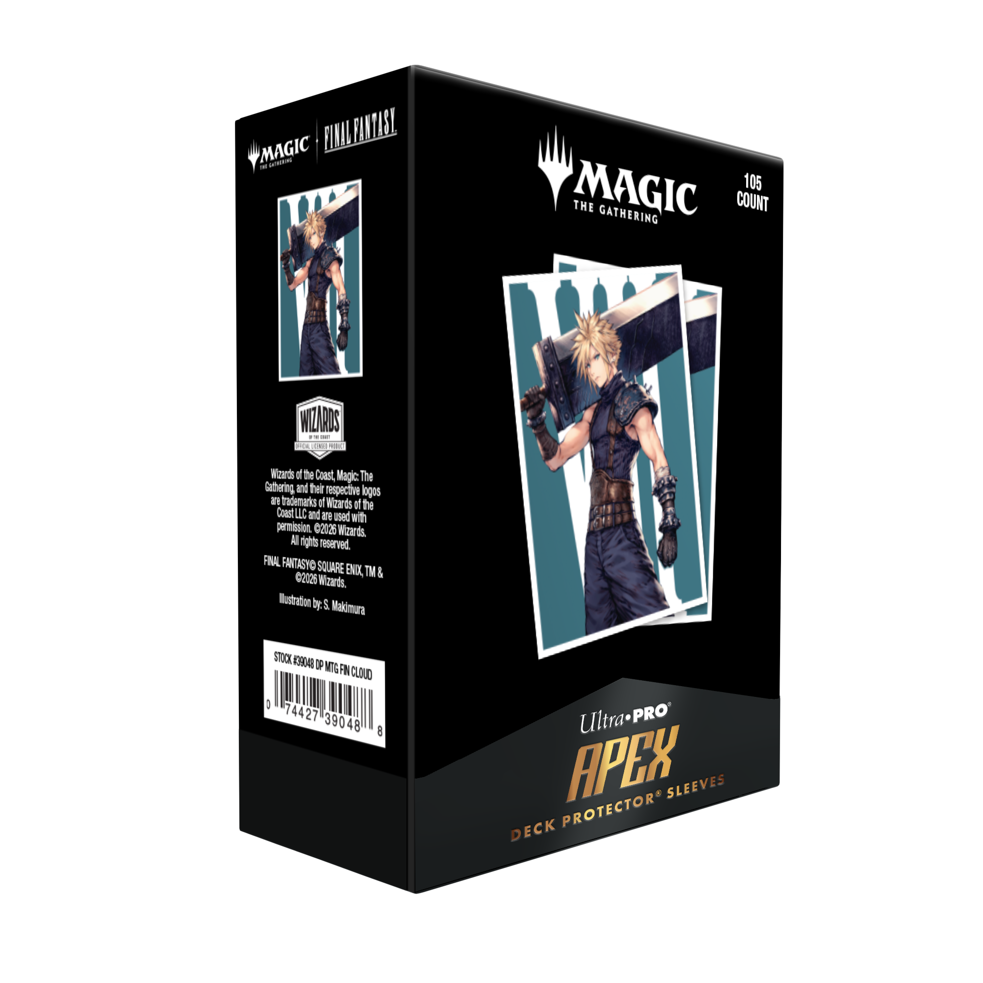 Ultra Pro: Magic x FINAL FANTASY - Cloud, Ex-SOLDIER - 105x APEX Deck Protector Sleeves - Standard Size - productfoto