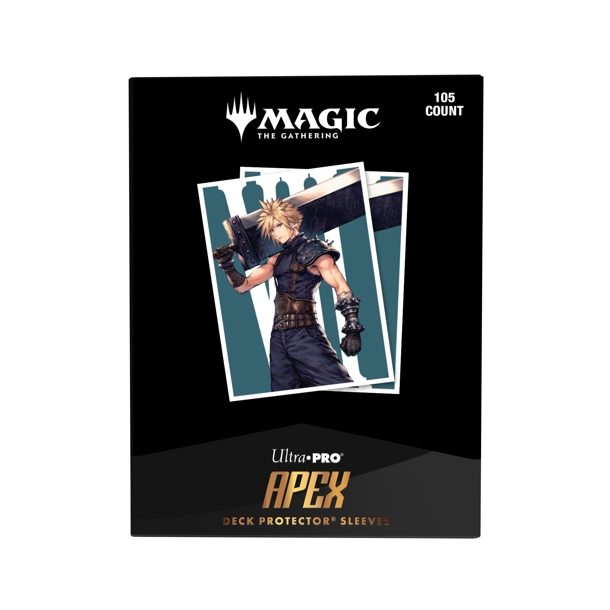 Ultra Pro: Magic x FINAL FANTASY - Cloud, Ex-SOLDIER - 105x APEX Deck Protector Sleeves - Standard Size - achterzijde