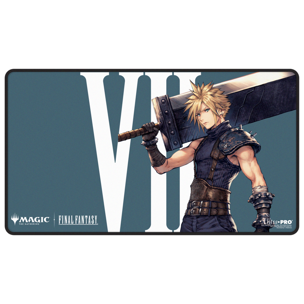 Ultra Pro: Magic x FINAL FANTASY - Cloud, Ex-SOLDIER - Black-Stitched Playmat (61 x 34 cm) - verpakking vooraan