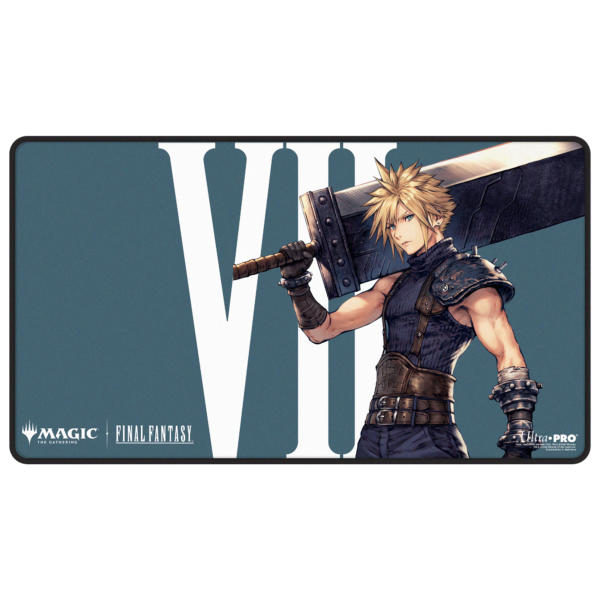 Ultra Pro: Magic x FINAL FANTASY - Cloud, Ex-SOLDIER - Black-Stitched Playmat (61 x 34 cm) - verpakking vooraan