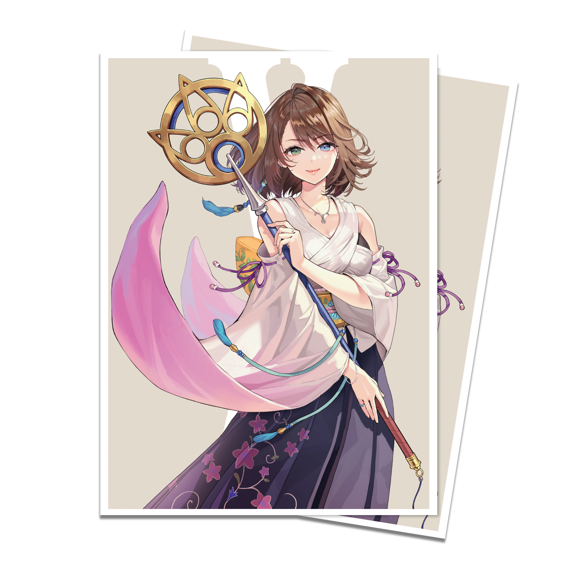 Ultra Pro: Magic x FINAL FANTASY - Yuna, Grand Summoner - 105x APEX Deck Protector Sleeves - Standard Size - verpakking vooraan