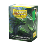 Dragon Shield: Applegreen & Silver - 100x Matte Dual Sleeves - Standard Size - verpakking vooraan