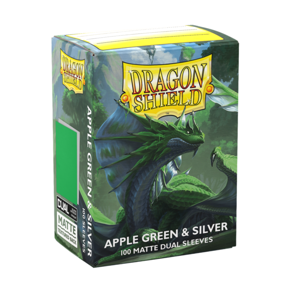 Dragon Shield: Applegreen & Silver - 100x Matte Dual Sleeves - Standard Size - sleeve detail