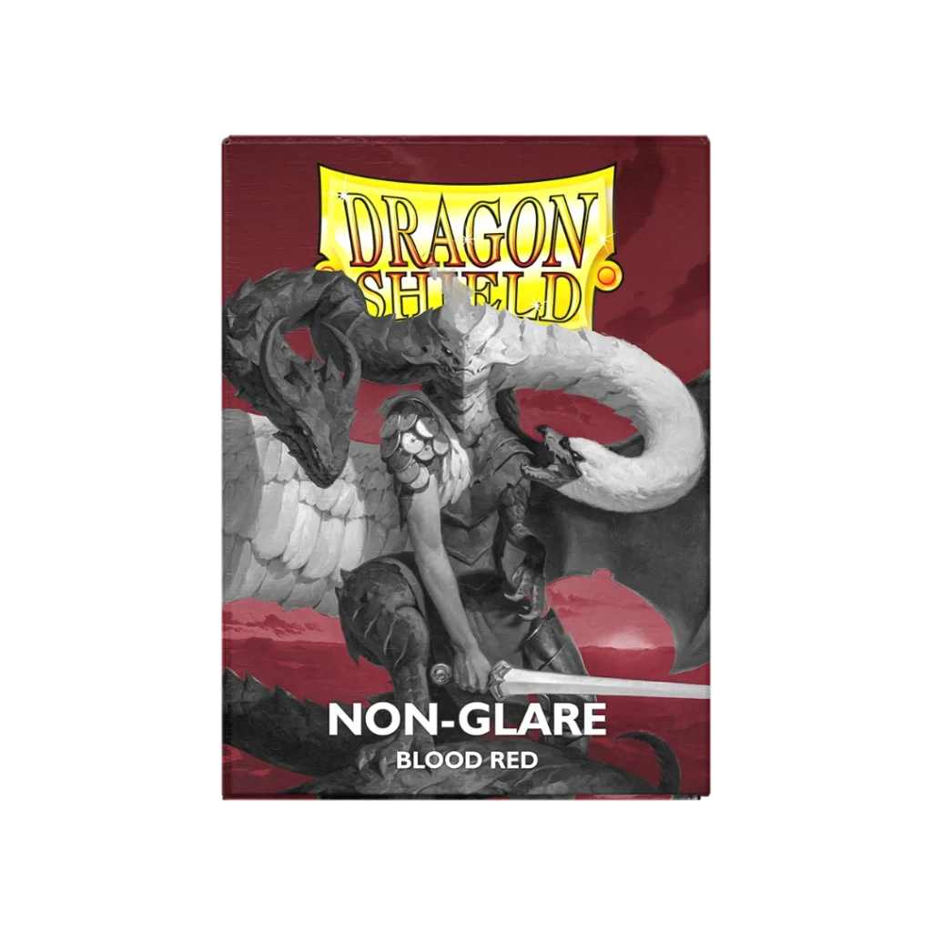 Dragon Shield: Blood Red - 100x Non-Glare Matte Sleeves - Standard Size - verpakking vooraan