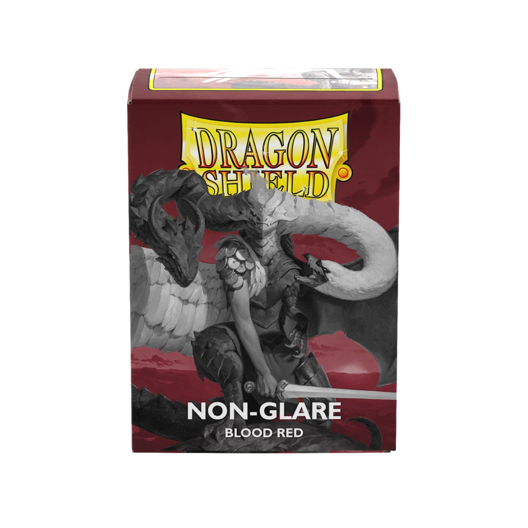 Dragon Shield: Blood Red - 100x Non-Glare Matte Sleeves - Standard Size - achterzijde verpakking