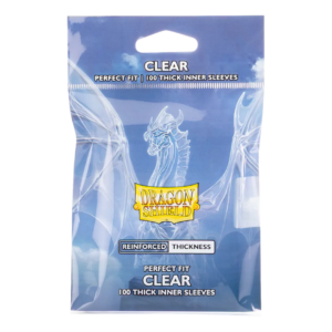 Dragon Shield: Clear - 100x Perfect Fit Thick Inner Sleeves - Standard Size - verpakking vooraan