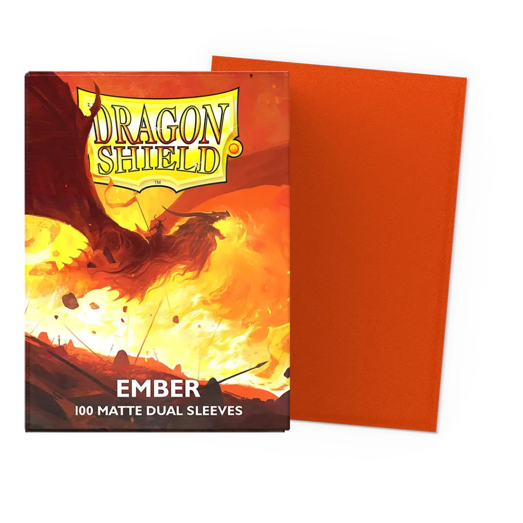 Dragon Shield: Ember - 100x Matte Dual Sleeves - Standard Size - verpakking vooraan
