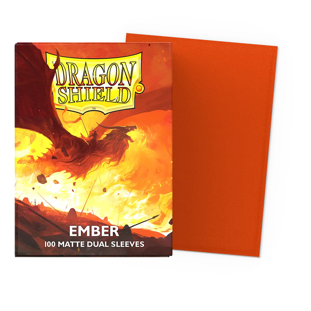 Dragon Shield: Ember - 100x Matte Dual Sleeves - Standard Size - verpakking vooraan