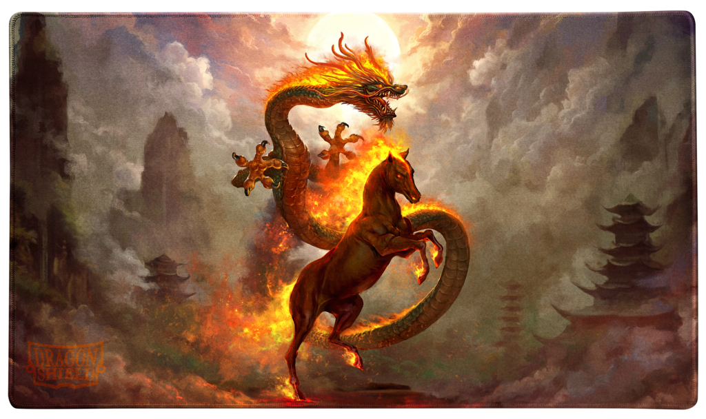 Dragon Shield: Fire Horse 2026 - Playmat met Koker - 61 x 35 cm - productfoto