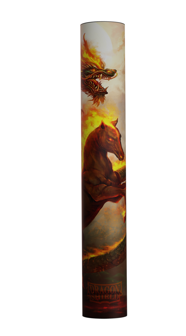 Dragon Shield: Fire Horse 2026 - Playmat met Koker - 61 x 35 cm - detailopname