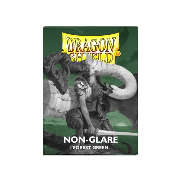 Dragon Shield: Forest Green - 100x Non-Glare Matte Sleeves - Standard Size - verpakking vooraan