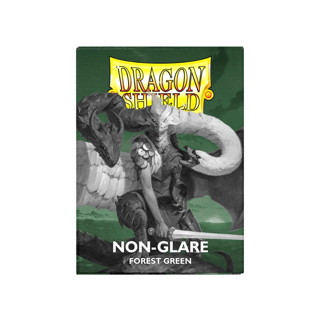 Dragon Shield: Forest Green - 100x Non-Glare Matte Sleeves - Standard Size - verpakking vooraan