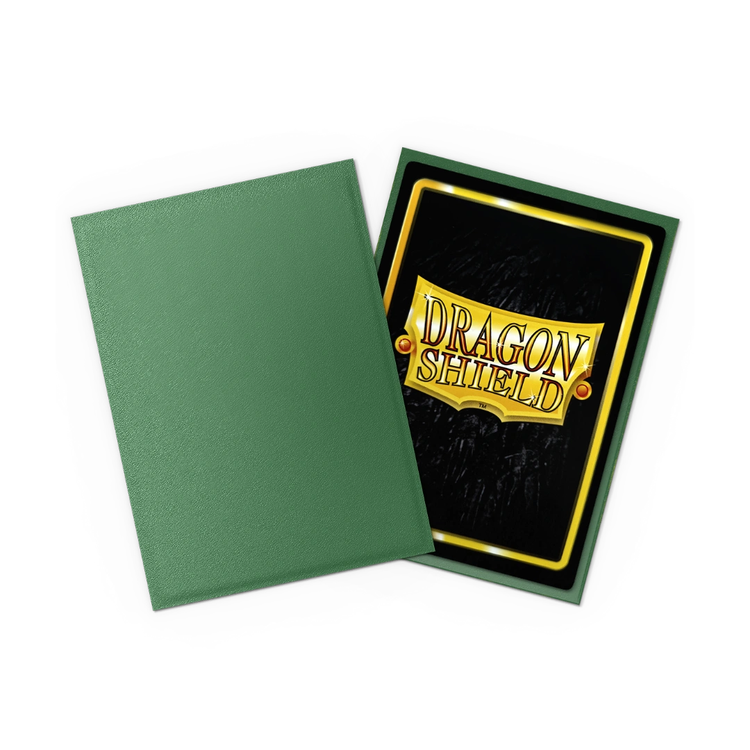 Dragon Shield: Forest Green - 100x Non-Glare Matte Sleeves - Standard Size - verpakking zijkant