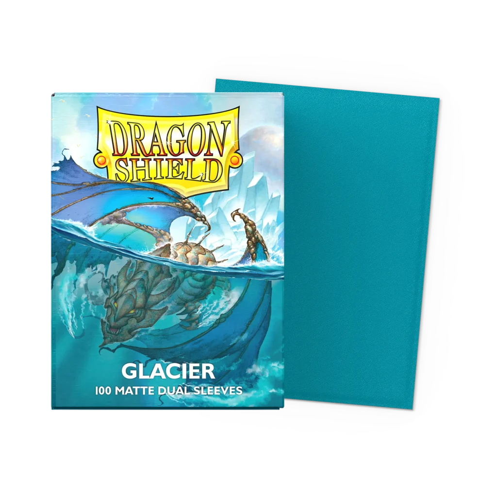 Dragon Shield: Glacier - 100x Matte Dual Sleeves - Standard Size - verpakking vooraan