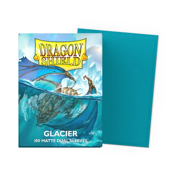 Dragon Shield: Glacier - 100x Matte Dual Sleeves - Standard Size - verpakking vooraan