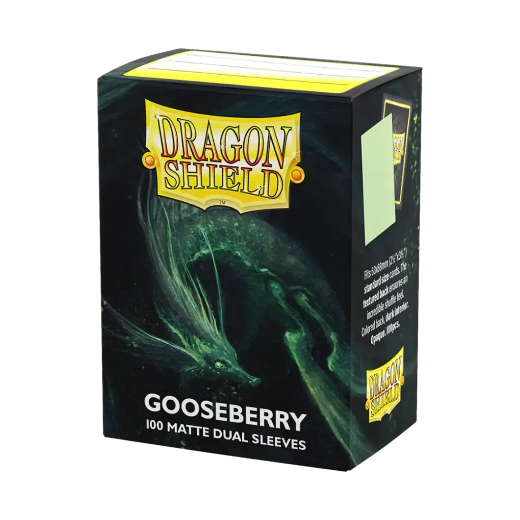 Dragon Shield: Gooseberry - 100x Matte Dual Sleeves - Standard Size - verpakking vooraan
