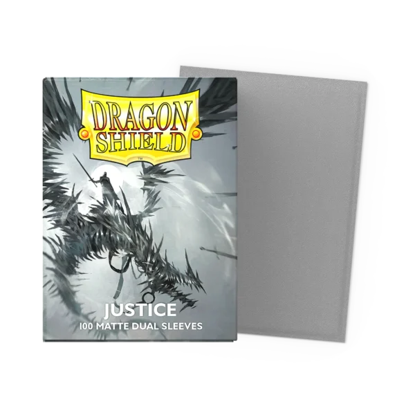 Dragon Shield: Justice - 100x Matte Dual Sleeves - Standard Size - verpakking vooraan