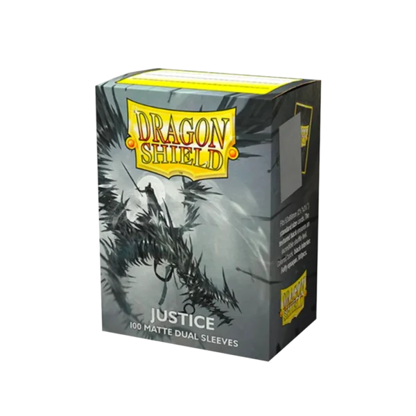 Dragon Shield: Justice - 100x Matte Dual Sleeves - Standard Size - achterzijde verpakking