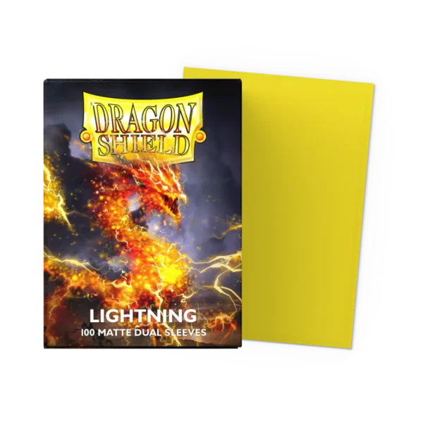 Dragon Shield: Lightning - 100x Matte Dual Sleeves - Standard Size - verpakking vooraan